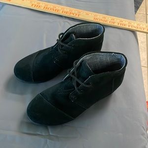Black suede Tom’s booties size 13.5 Y